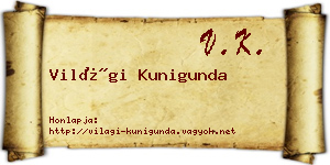 Világi Kunigunda névjegykártya